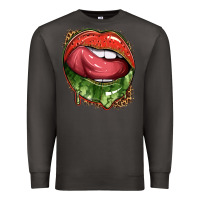 Smoke watermelon lips with leopard Premium Sweatshirt - texasbilliewilder