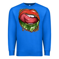 True Royal watermelon lips with leopard Premium Sweatshirt - texasbilliewilder