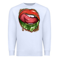 White watermelon lips with leopard Premium Sweatshirt - texasbilliewilder