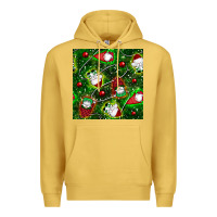 Antique Gold christmas gnomes seamless pattern Premium Hoodie - BundleAndBundleShop