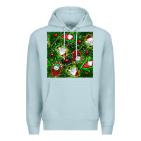 Blue Mist christmas gnomes seamless pattern Premium Hoodie - BundleAndBundleShop