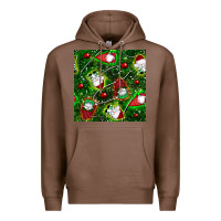 Chestnut christmas gnomes seamless pattern Premium Hoodie - BundleAndBundleShop