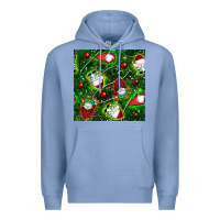 Colony Blue christmas gnomes seamless pattern Premium Hoodie - BundleAndBundleShop