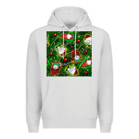 Dove Grey christmas gnomes seamless pattern Premium Hoodie - BundleAndBundleShop