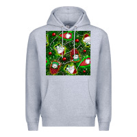 Heather Grey christmas gnomes seamless pattern Premium Hoodie - BundleAndBundleShop