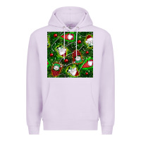 Lilac christmas gnomes seamless pattern Premium Hoodie - BundleAndBundleShop