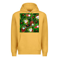 Mustard christmas gnomes seamless pattern Premium Hoodie - BundleAndBundleShop