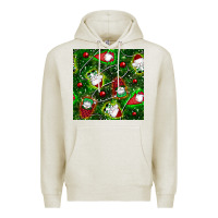 Oatmeal Heather christmas gnomes seamless pattern Premium Hoodie - BundleAndBundleShop