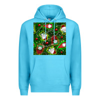 Ocean Blue christmas gnomes seamless pattern Premium Hoodie - BundleAndBundleShop