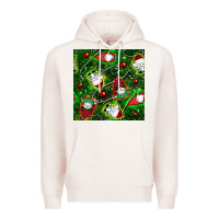Pale Pink christmas gnomes seamless pattern Premium Hoodie - BundleAndBundleShop