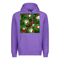Purple christmas gnomes seamless pattern Premium Hoodie - BundleAndBundleShop