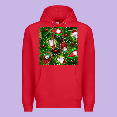 Christmas Gnomes Seamless Pattern Premium Hoodie Designed By Bundleandbundleshop