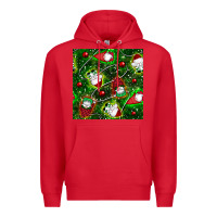 Red christmas gnomes seamless pattern Premium Hoodie - BundleAndBundleShop