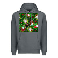 Rock christmas gnomes seamless pattern Premium Hoodie - BundleAndBundleShop