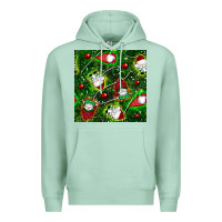 Seafoam christmas gnomes seamless pattern Premium Hoodie - BundleAndBundleShop
