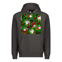 Smoke christmas gnomes seamless pattern Premium Hoodie - BundleAndBundleShop