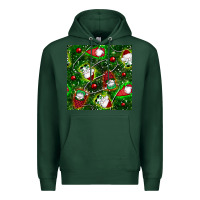 Sports Green christmas gnomes seamless pattern Premium Hoodie - BundleAndBundleShop