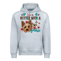 Heather Grey life is better with a yorkie Urban Hoodie - Jasminsmagicworld