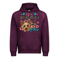 Mauve Wine life is better with a yorkie Urban Hoodie - Jasminsmagicworld