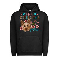 Pigment Black life is better with a yorkie Urban Hoodie - Jasminsmagicworld