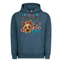 Pigment Midnight Navy life is better with a yorkie Urban Hoodie - Jasminsmagicworld