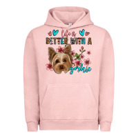 Pigment Salmon life is better with a yorkie Urban Hoodie - Jasminsmagicworld