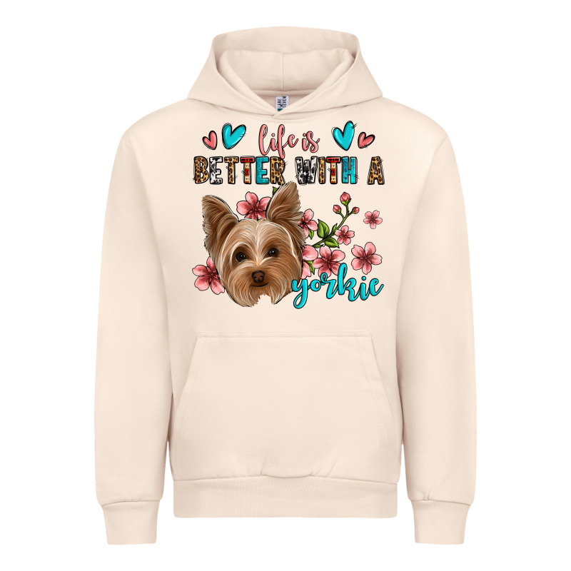 Life Is Better With A Yorkie Urban Hoodie by Jasminsmagicworld | Teevron