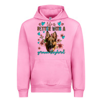 Fuchsia Pink life is better with a german shepherd Urban Hoodie - Jasminsmagicworld