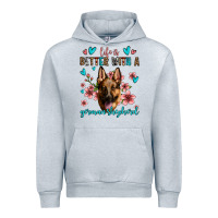 Heather Grey life is better with a german shepherd Urban Hoodie - Jasminsmagicworld