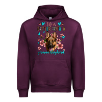 Mauve Wine life is better with a german shepherd Urban Hoodie - Jasminsmagicworld