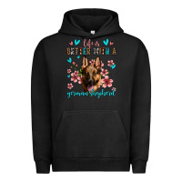 Pigment Black life is better with a german shepherd Urban Hoodie - Jasminsmagicworld