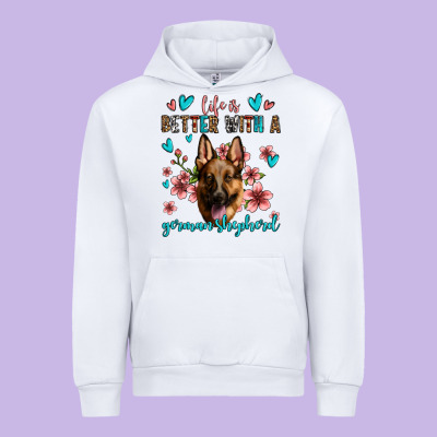 Life Is Better With A German Shepherd Urban Hoodie Designed By Jasminsmagicworld