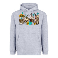 Heather Grey coffee cups bull skull with gemstones Heavyweight Hoodie - texasbilliewilder