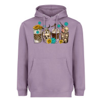 Lavender coffee cups bull skull with gemstones Heavyweight Hoodie - texasbilliewilder