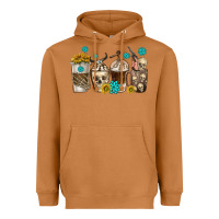 Meerkat coffee cups bull skull with gemstones Heavyweight Hoodie - texasbilliewilder