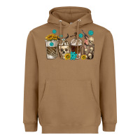 Toasted Coconut coffee cups bull skull with gemstones Heavyweight Hoodie - texasbilliewilder