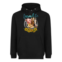 Black chicken pig horse farm life Heavyweight Hoodie - texasbilliewilder