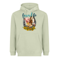 Chicken Pig Horse Farm Life Heavyweight Hoodie | Teevron