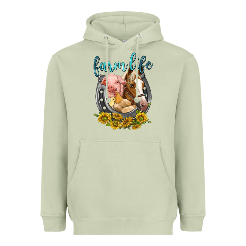 Chicken Pig Horse Farm Life Heavyweight Hoodie by texasbilliewilder | Teevron