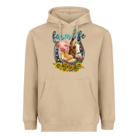 Mushroom chicken pig horse farm life Heavyweight Hoodie - texasbilliewilder