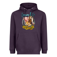 Plum chicken pig horse farm life Heavyweight Hoodie - texasbilliewilder