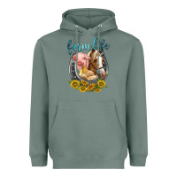 Sage chicken pig horse farm life Heavyweight Hoodie - texasbilliewilder