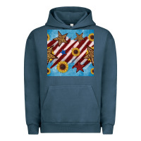 Pigment Midnight Navy western star with sunflower seamless pattern Urban Hoodie - BundleAndBundleShop