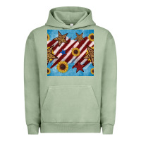 Pigment Oil Green western star with sunflower seamless pattern Urban Hoodie - BundleAndBundleShop