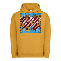 Pigment Peanut Butter western star with sunflower seamless pattern Urban Hoodie - BundleAndBundleShop