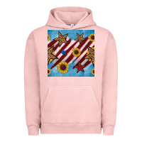 Pigment Salmon western star with sunflower seamless pattern Urban Hoodie - BundleAndBundleShop