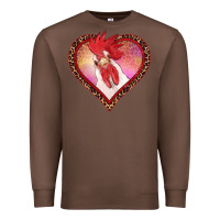 Valentine's Day Rooster With Leopard Heart Premium Sweatshirt | Teevron