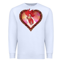 White valentine's day rooster with leopard heart Premium Sweatshirt - RanaPortraitStore