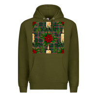 Army Green christmas candle and ornaments seamless pattern Premium Hoodie - BundleAndBundleShop