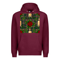 Burgundy christmas candle and ornaments seamless pattern Premium Hoodie - BundleAndBundleShop